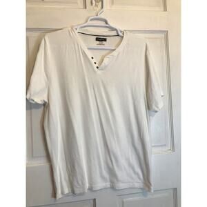 ALFANI Stretch Shirt Men's XXL White Short Sleeve